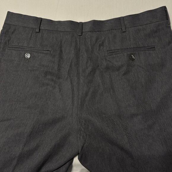 Perry Ellis Portfolio Dress Pants 38x30 Heather Gray Pleated Cuffed Classic Fit - Picture 3 of 10